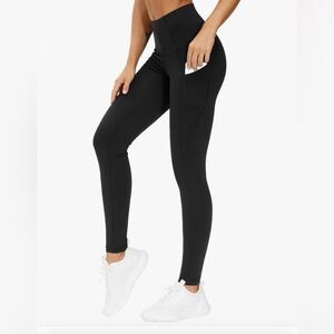 THE GYM PEOPLE Black High Waist Leggings - Pockets - Tummy Control - Size S